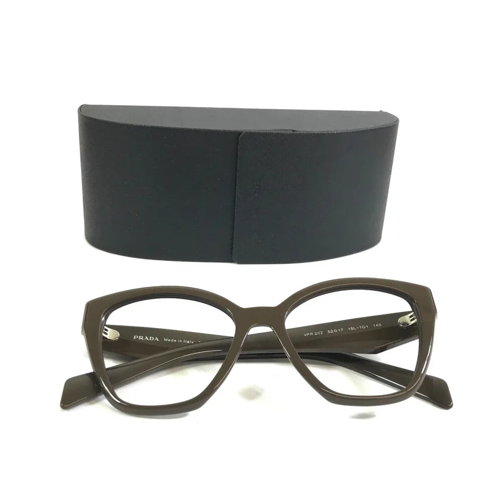 Prada Eyeglasses Frames VPR20Z 15L-1O1 Dark Brown Butterfly Full Rim 52-17-145